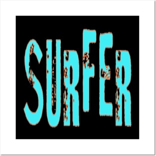 Surfer, Hello Summer Vintage Funny Surfer Riding Surf Surfing Lover Gifts Posters and Art